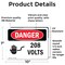 Signmission 208 Volts Danger Sign, Vinyl Decal, 10in W x 7in L, 2PK OS-2PACK-DS-D-710-L-1007 - alternate 6